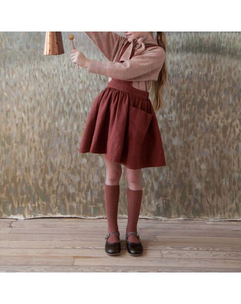 Robe 100% Lin Tablier Harriet caramel