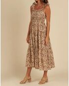 Robe Tenley Fleuri beige rosé