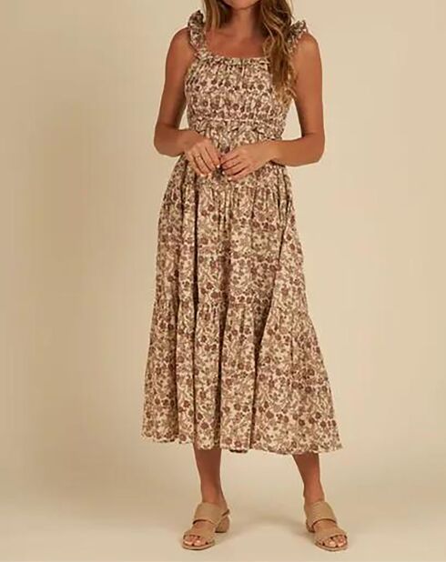Robe Tenley Fleuri beige rosé