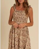 Robe Tenley Fleuri beige rosé