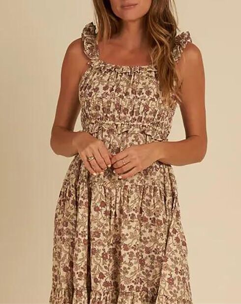 Robe Tenley Fleuri beige rosé