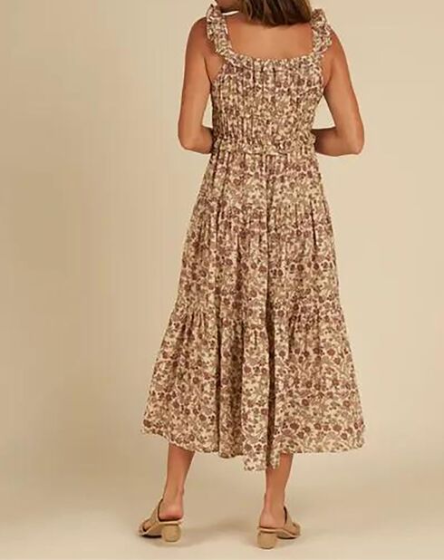 Robe Tenley Fleuri beige rosé