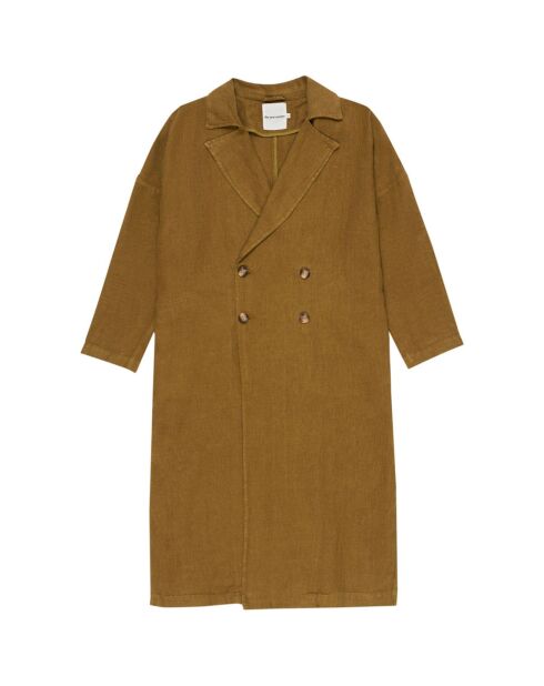 Manteau 100% Lin Long camel