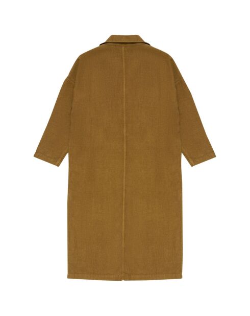 Manteau 100% Lin Long camel