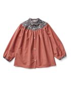 Blouse Coton Bio Col Fleuri Luna terracotta