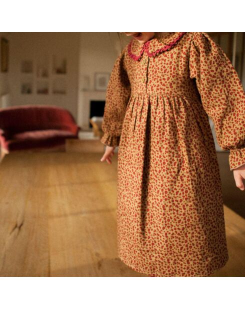 Robe Gaze de Coton Léopard Louve camel
