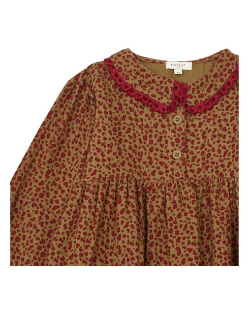 Robe Gaze de Coton Léopard Louve camel