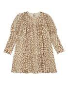Robe Maille Lurex Léopard beige