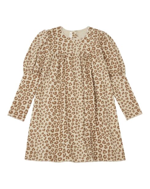Robe Maille Lurex Léopard beige