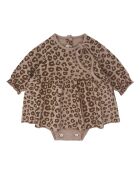 Robe-Body en maille Lurex Léopard beige/camel