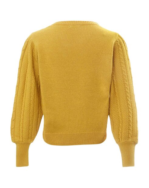 Senfgelber Lourdes-Pullover aus Wollmischung