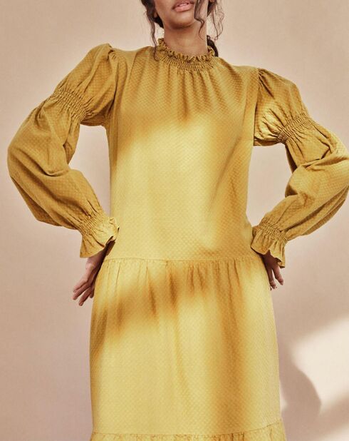 Olivgrünes Kleid Brigitte aus Biobaumwolle