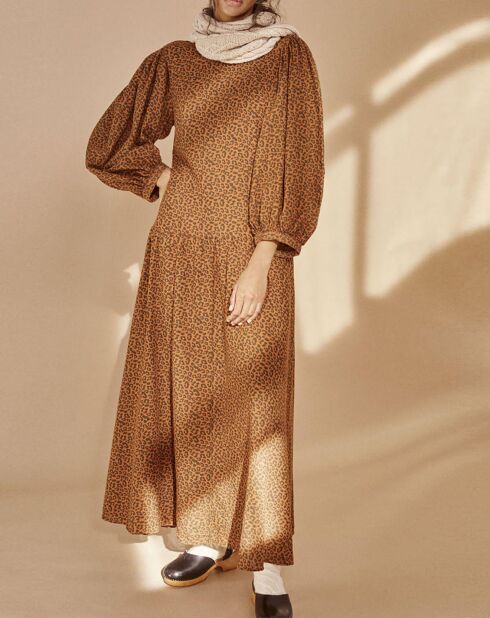 Federica Kleid aus Biobaumwolle camel