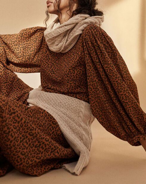 Federica Kleid aus Biobaumwolle camel