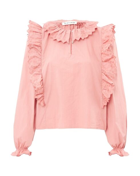 Rosafarbene Bluse Manon aus Bio-Baumwolle