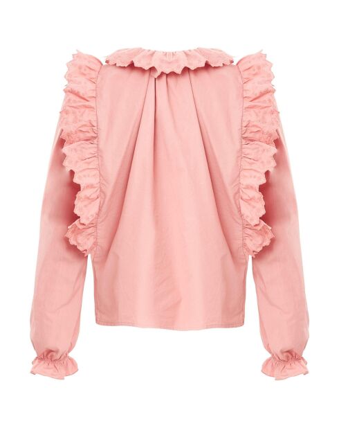 Rosafarbene Bluse Manon aus Bio-Baumwolle