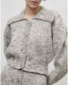 Cardigan 100% Laine Valeria beige chiné