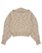 Cardigan 100% Laine Valeria beige chiné