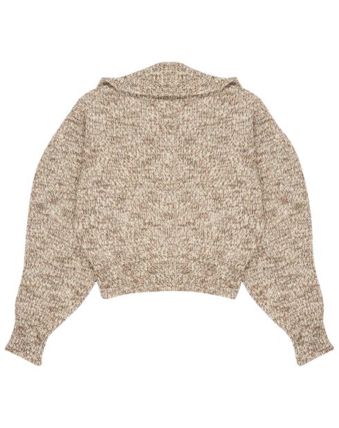 Cardigan 100% Laine Valeria beige chiné