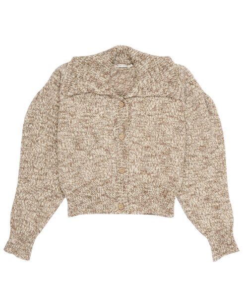 Cardigan 100% Laine Valeria beige chiné