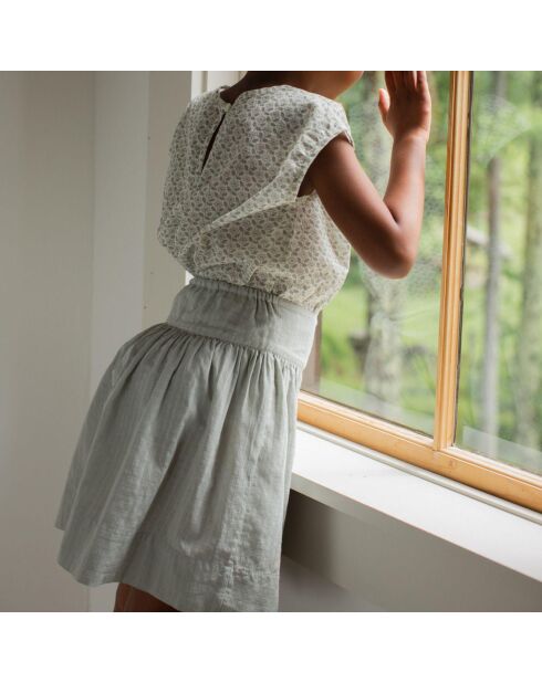 Jupe Coton Bio Texturée Lupe bleu gris