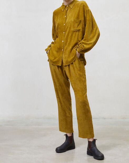 Chemise en Velours Texturé ocre