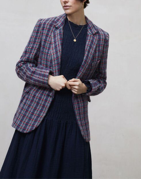 Veste en Laine mélangée Blazer rose/bleu
