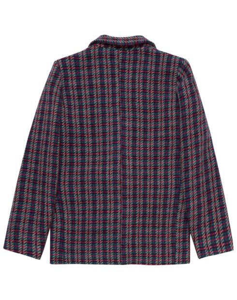 Blazerjacke aus Wollmischgarn in Rosa/Blau