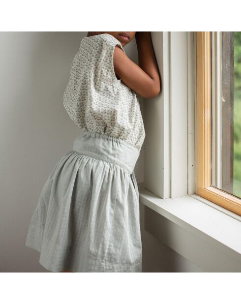 Jupe Coton Bio Texturée Lupe bleu gris
