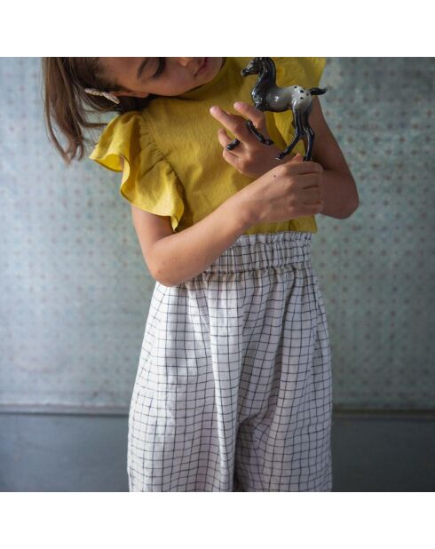 Jupe-culotte 100% Lin Carreaux Hetty écrue