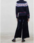 Pantalon en Velours bleu marine