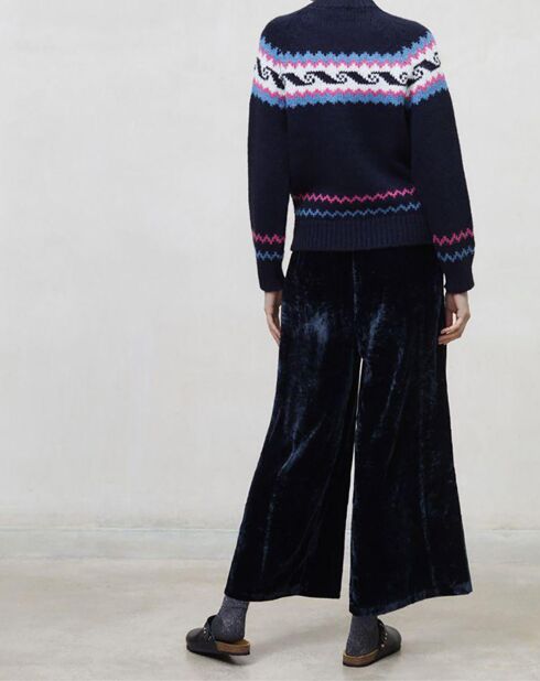 Pantalon en Velours bleu marine