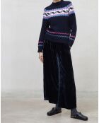Pantalon en Velours bleu marine