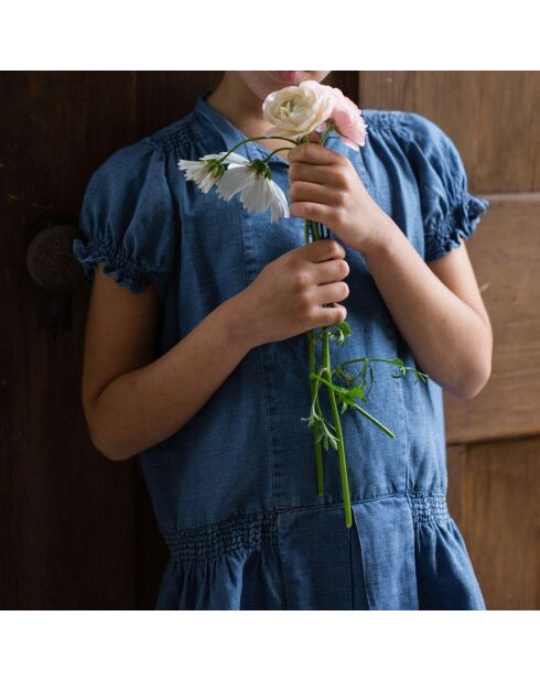 Robe en Lin mélangée Coton et Lucille bleue