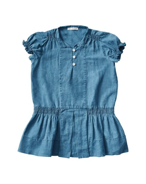 Robe en Lin mélangée Coton et Lucille bleue