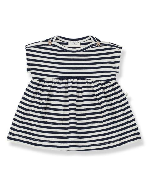 Robe manches courtes rayée Lia bleu marine