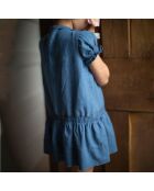 Robe en Lin mélangée Coton et Lucille bleue