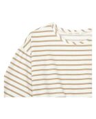 Pull Cropped Lurex Rayé beige/blanc