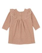 Robe en Maille Rayée Lurex rose
