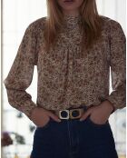 Blouse Fleurie Roxane écru/multicolore