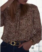 Blouse Fleurie Roxane écru/multicolore
