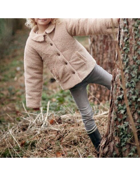 Manteau Façon Fourrure Plumette beige