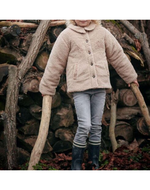 Manteau Façon Fourrure Plumette beige