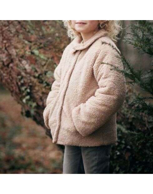 Manteau Façon Fourrure Plumette beige