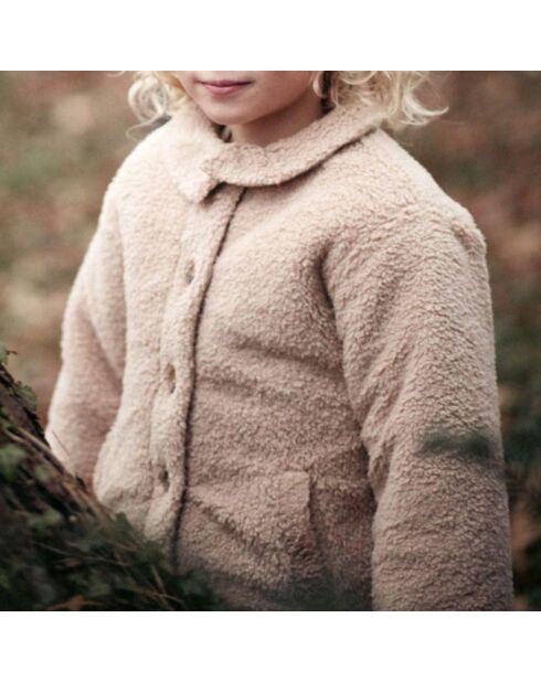 Manteau Façon Fourrure Plumette beige