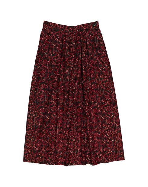 Jupe Fleurie Lurex Line noir/rouge