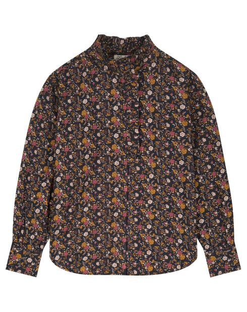 Schwarze Blumenbluse Prairie
