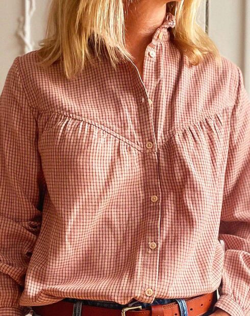 Blouse à Carreaux Vegas rose