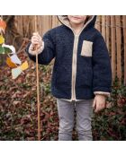 Manteau Façon Fourrure Babou bleu marine