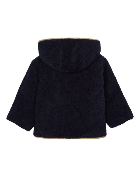 Manteau Façon Fourrure Babou bleu marine